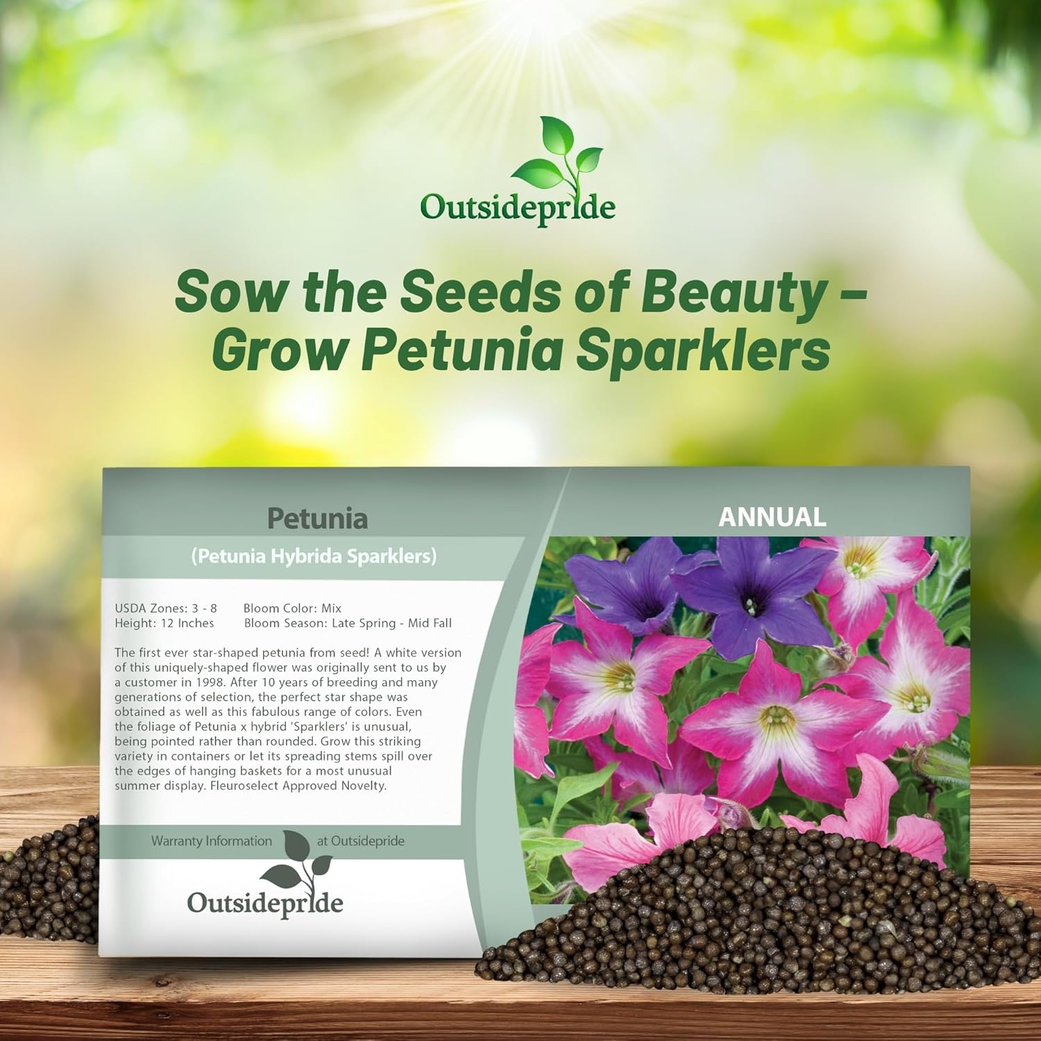 Petunia Sparklers Seed Packet