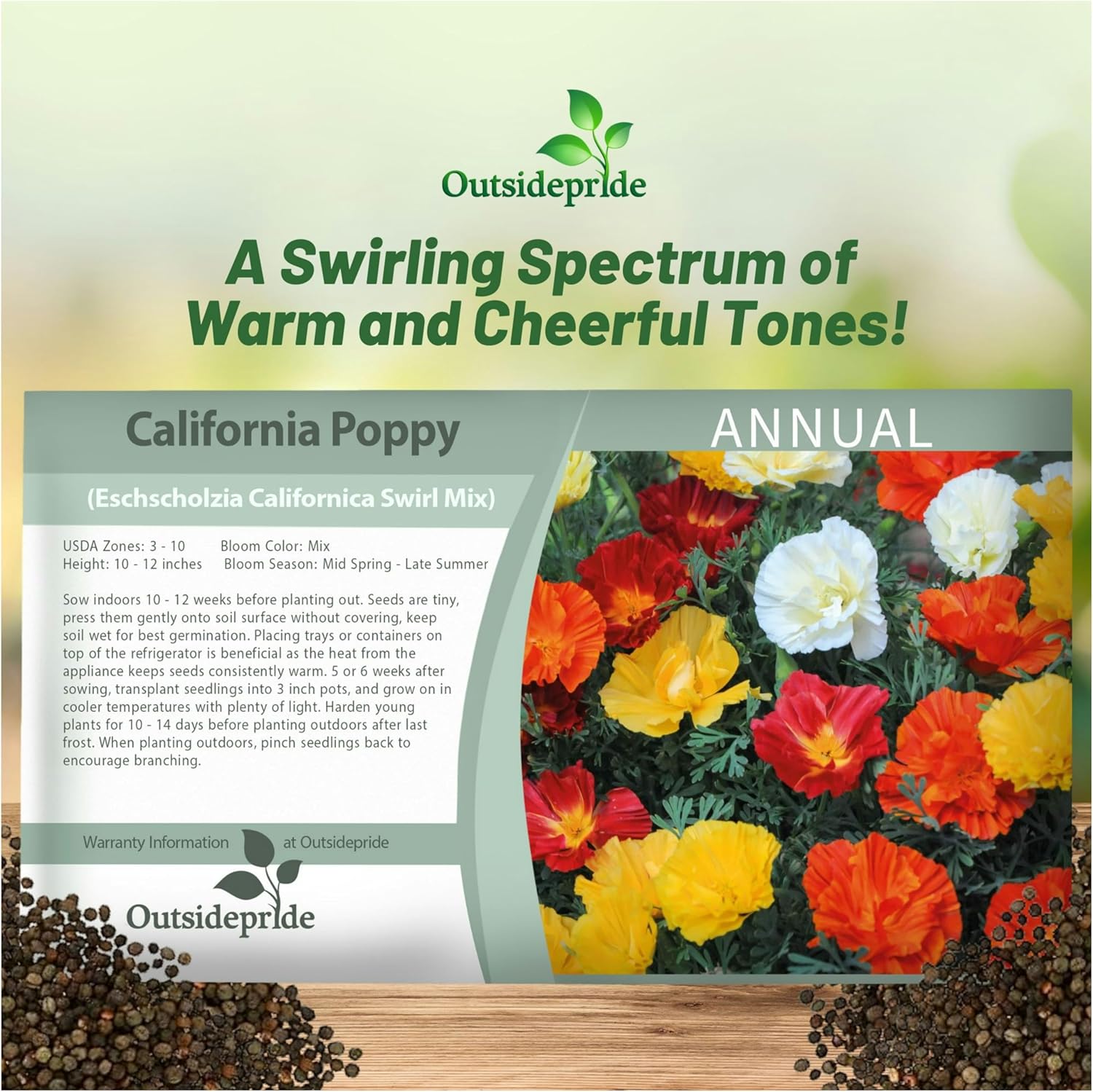 California Poppy Swirl Seed Packet Mixture