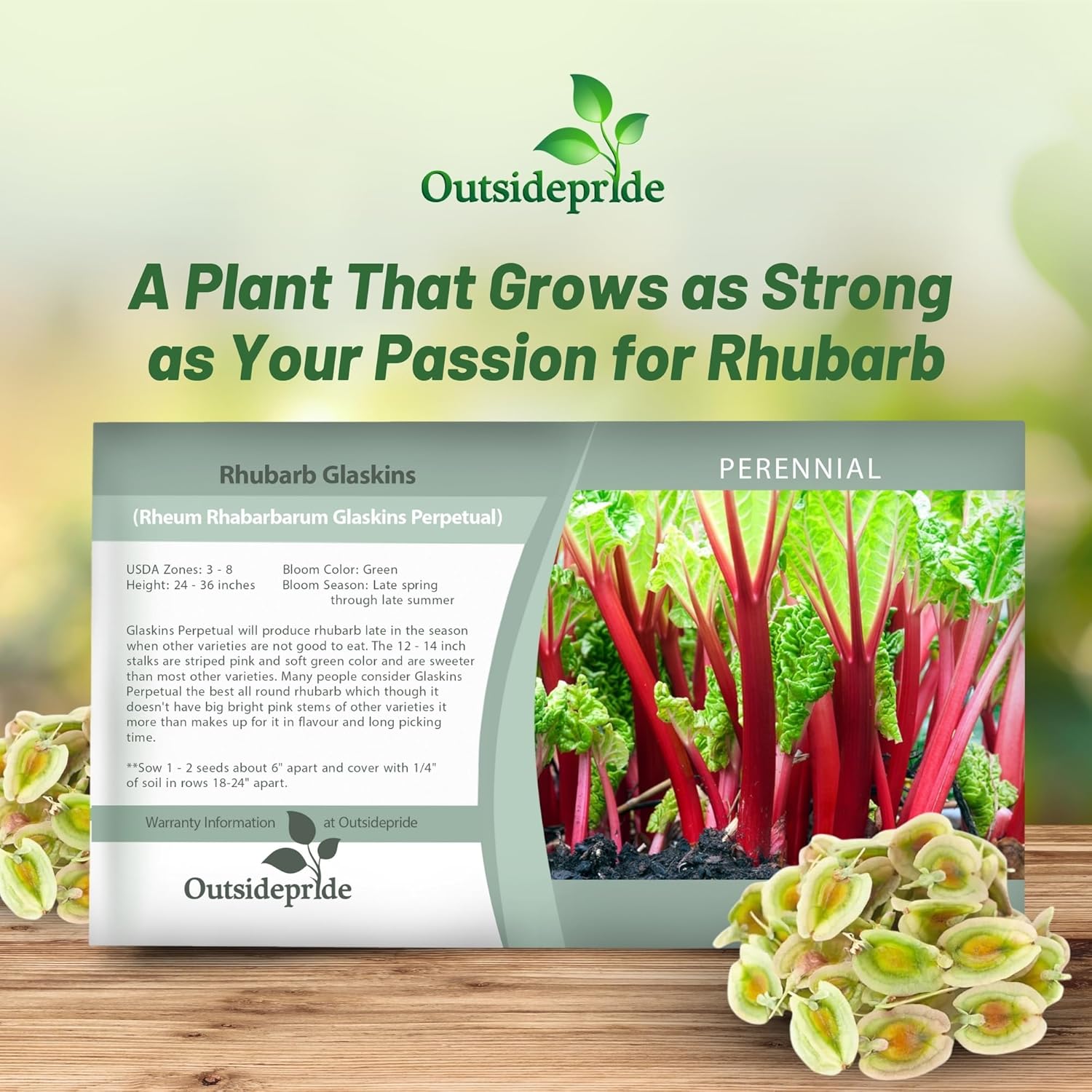 Rhubarb Glaskins Vegetable Seed Packet