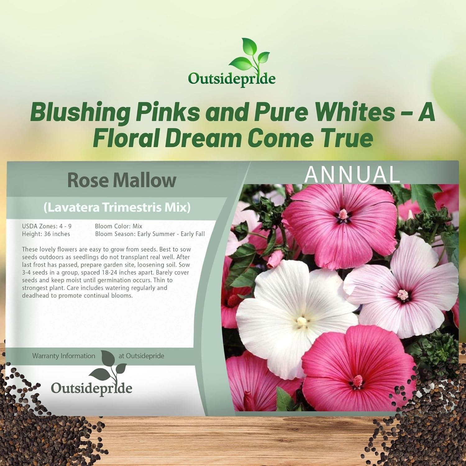 Rose Mallow Mix Flower Seed Packet