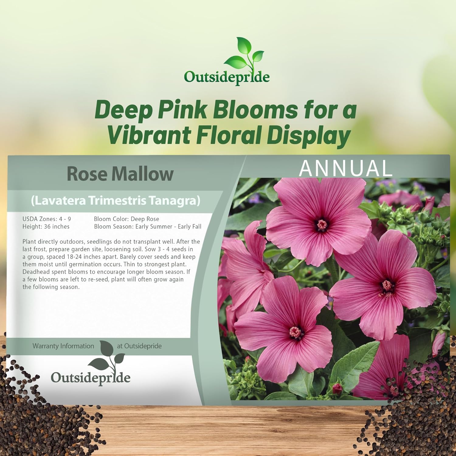Rose Mallow Tanagra Flower Seed Packet