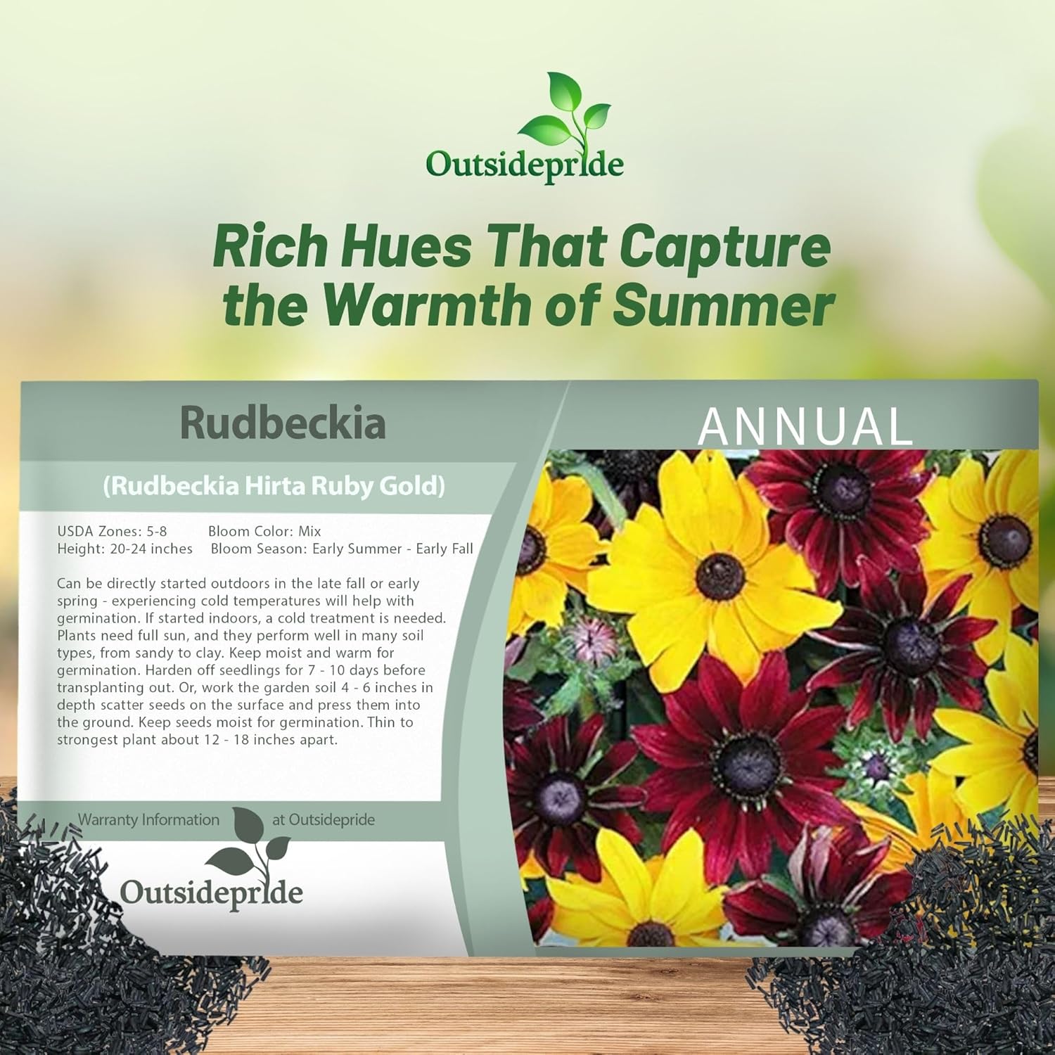 Rudbeckia Hirta Ruby Gold Seed Packet