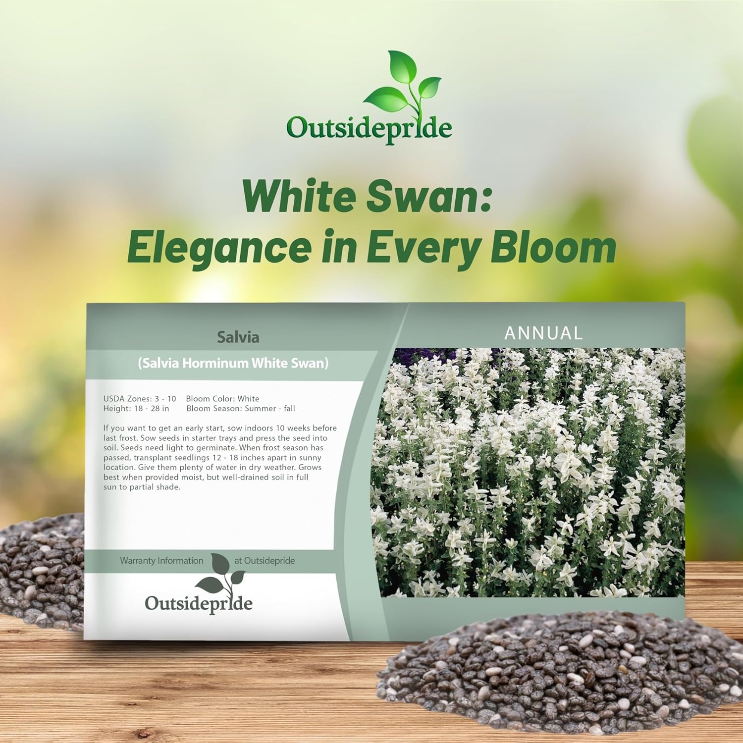 Clary White Swan Seed Packet