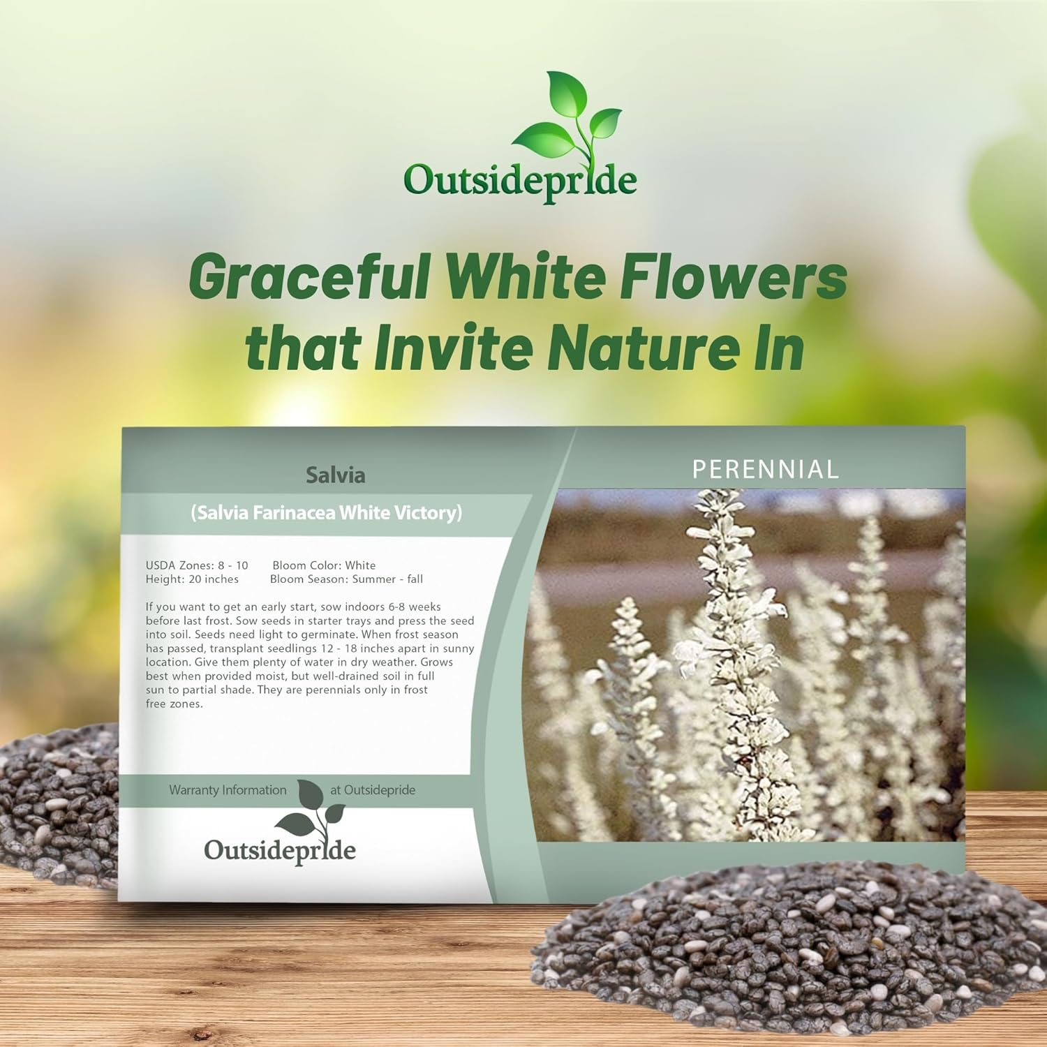 Salvia Farinacea White Seed Packet