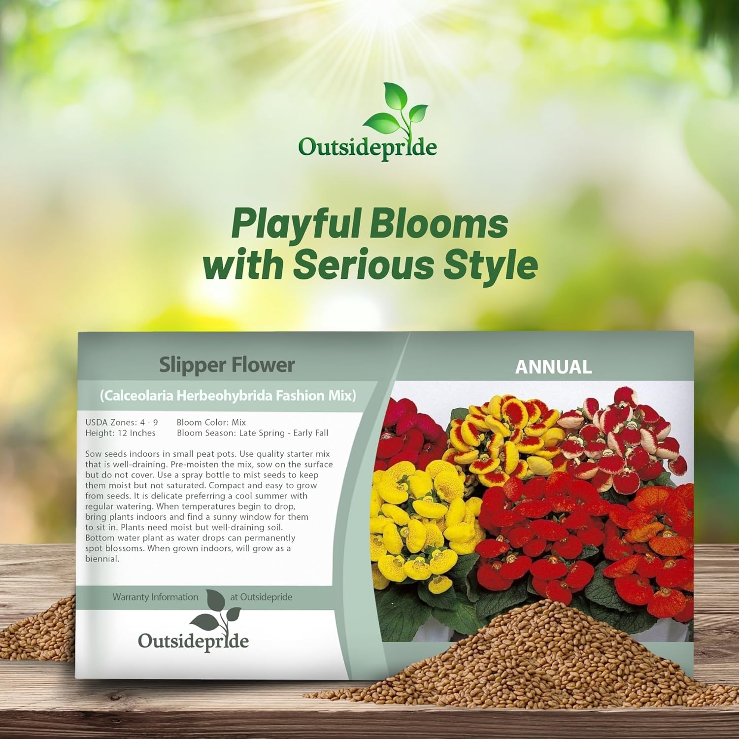 Slipper Flower Seed Packet Mix