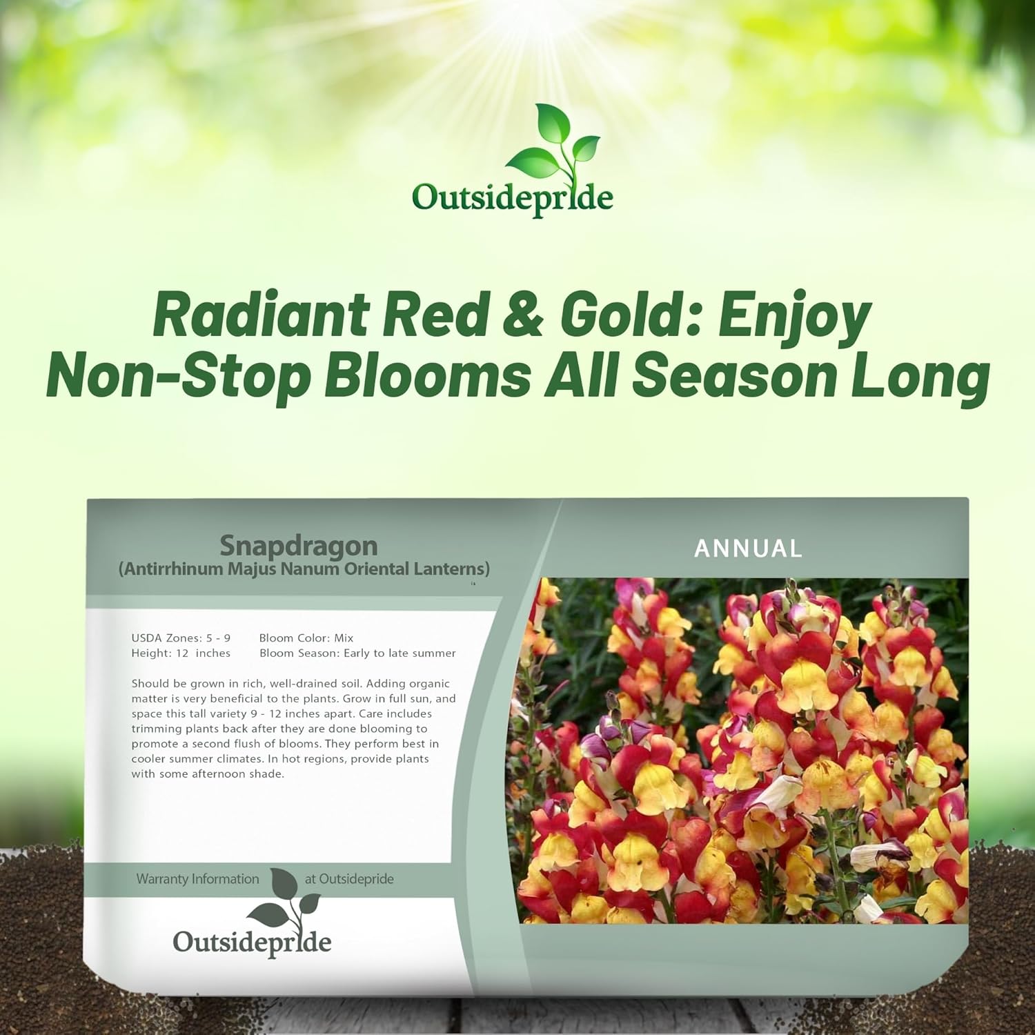 Snapdragon Oriental Lanterns Seed Packet