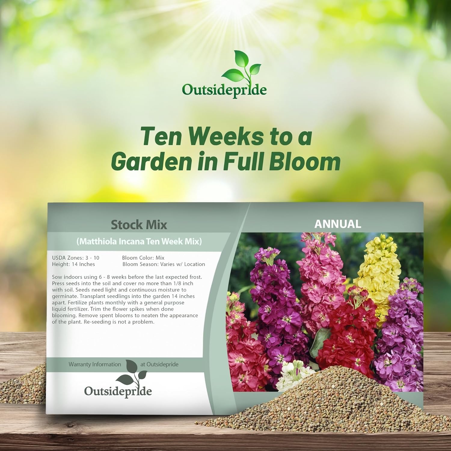 Stock Flower Seed Packet Mix
