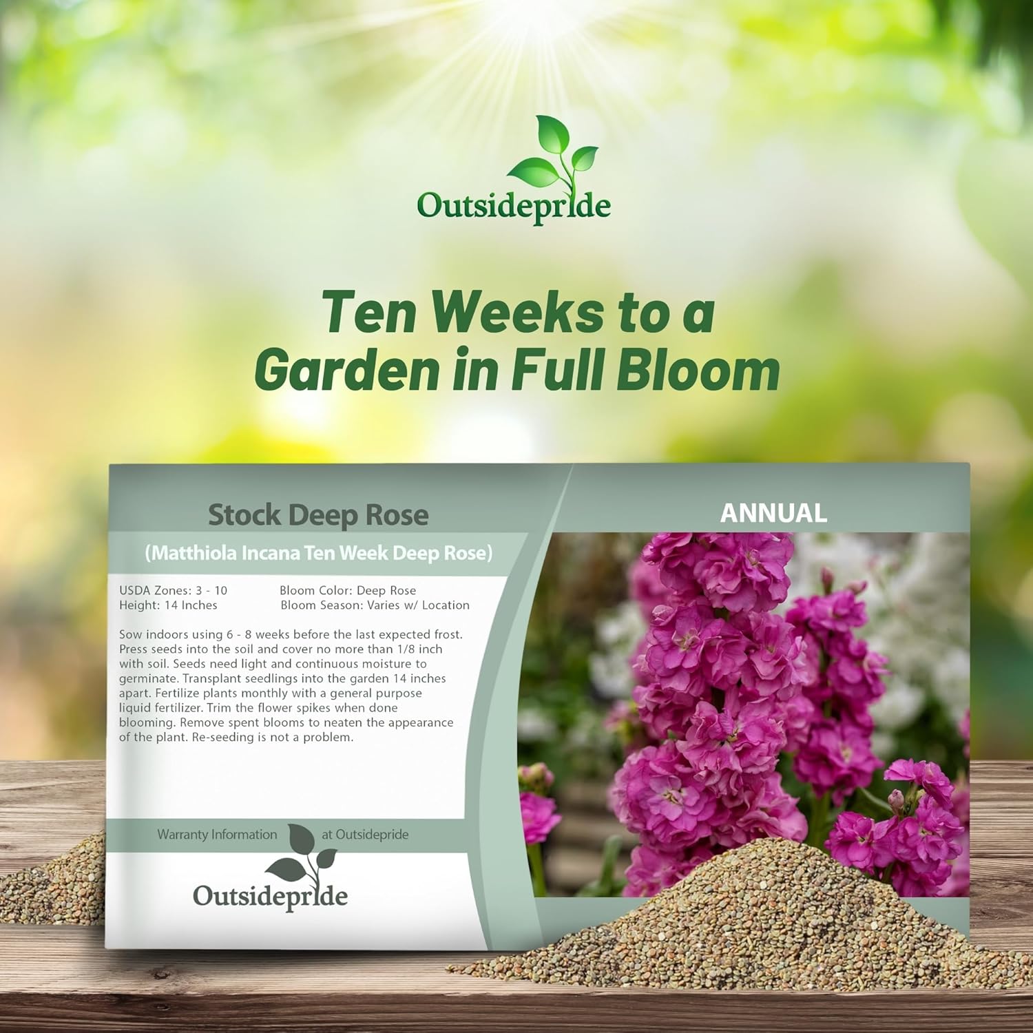 Stock Rose Flower Seed Packet