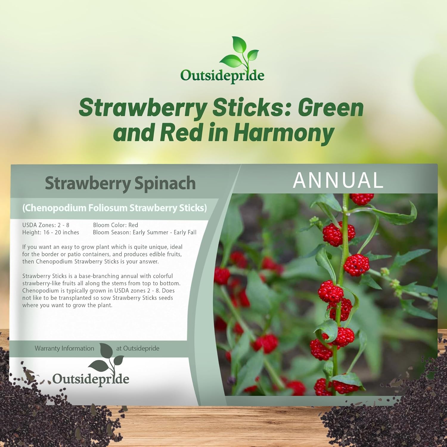 Strawberry Spinach Seed Packet
