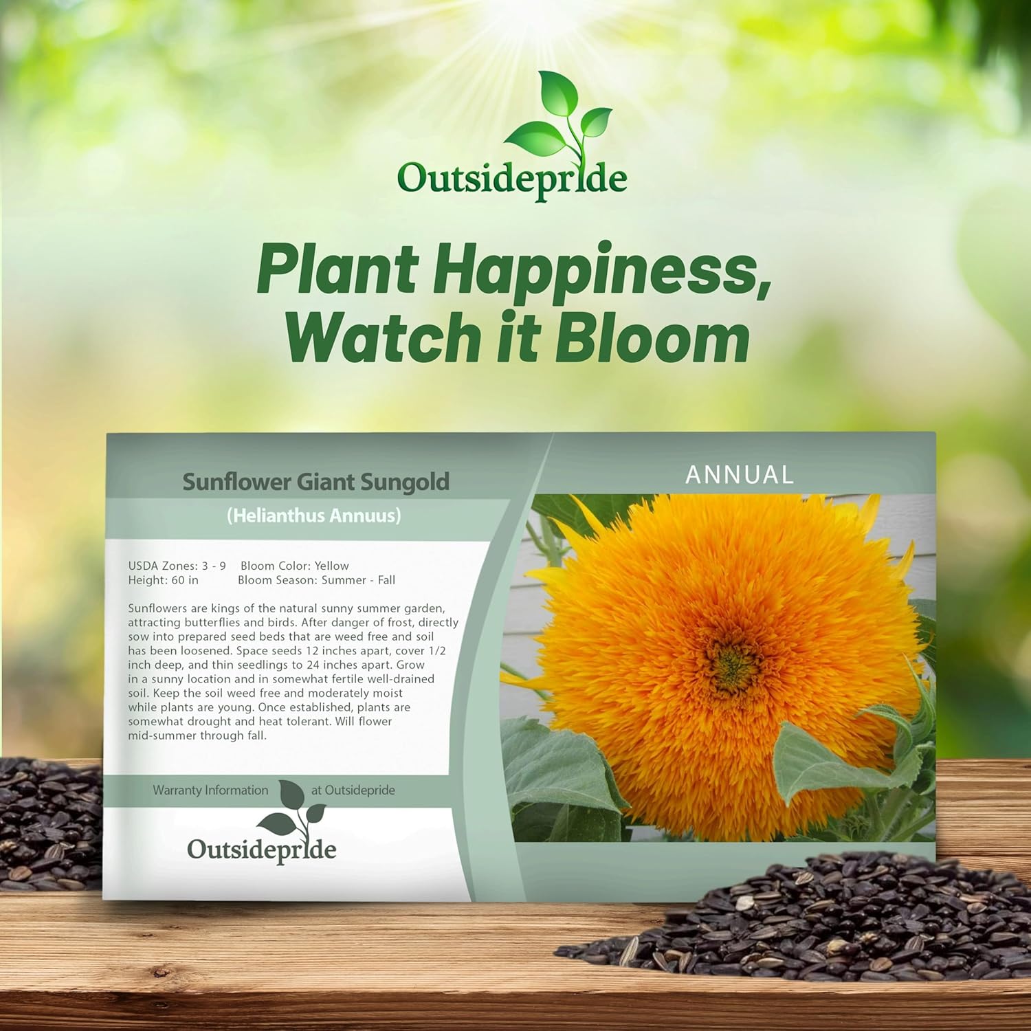 Sunflower Giant Sungold Seed Packet