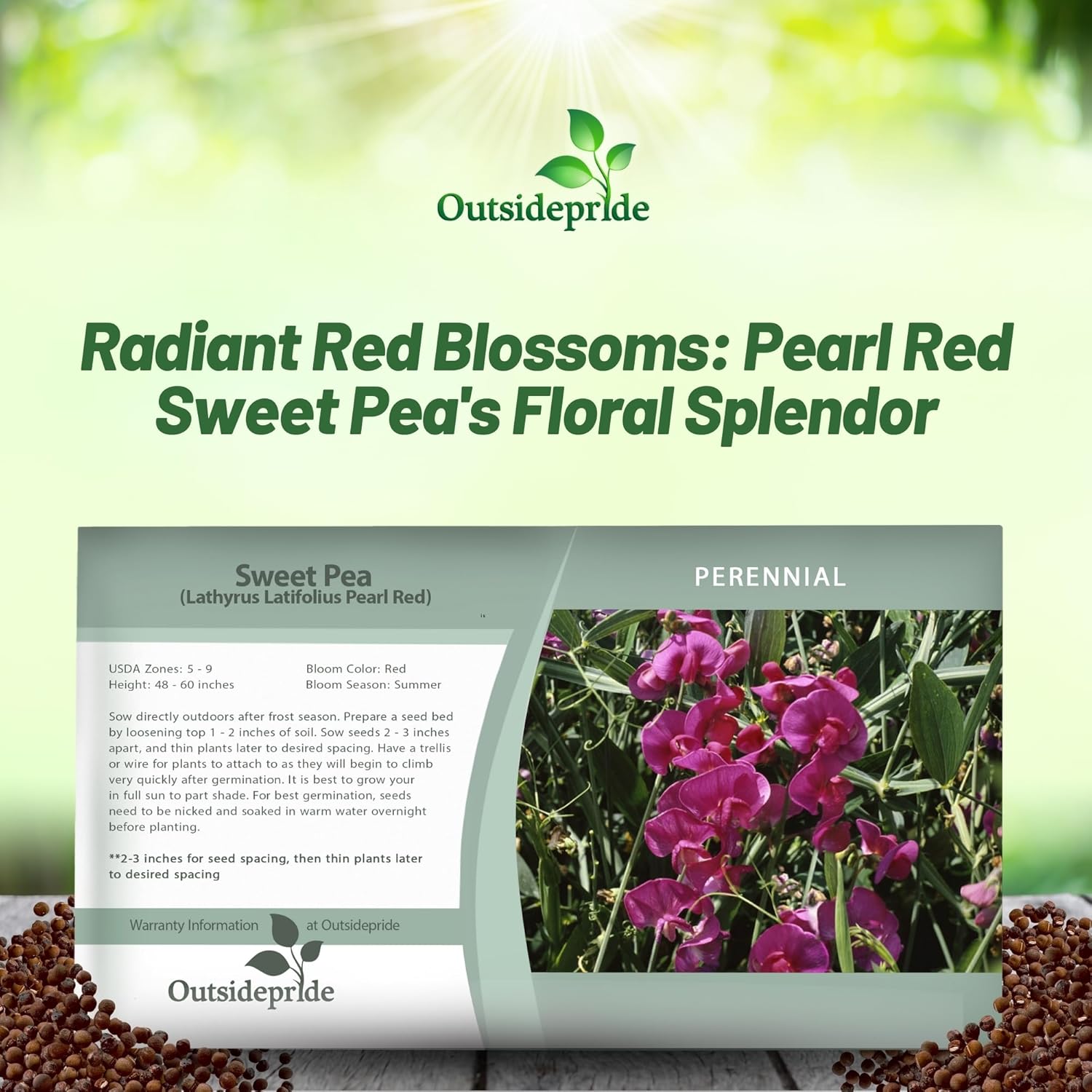 Peas Pearl Red Seed Packet