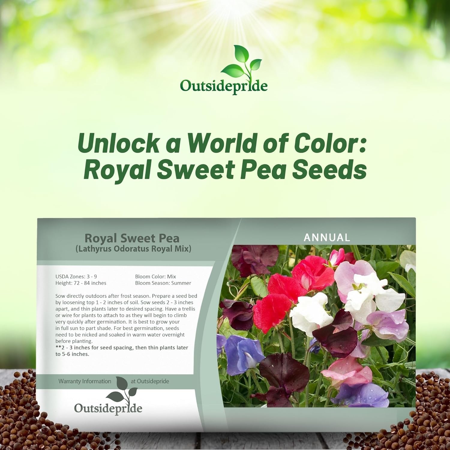 Royal Sweet Pea Seed Packet Mix