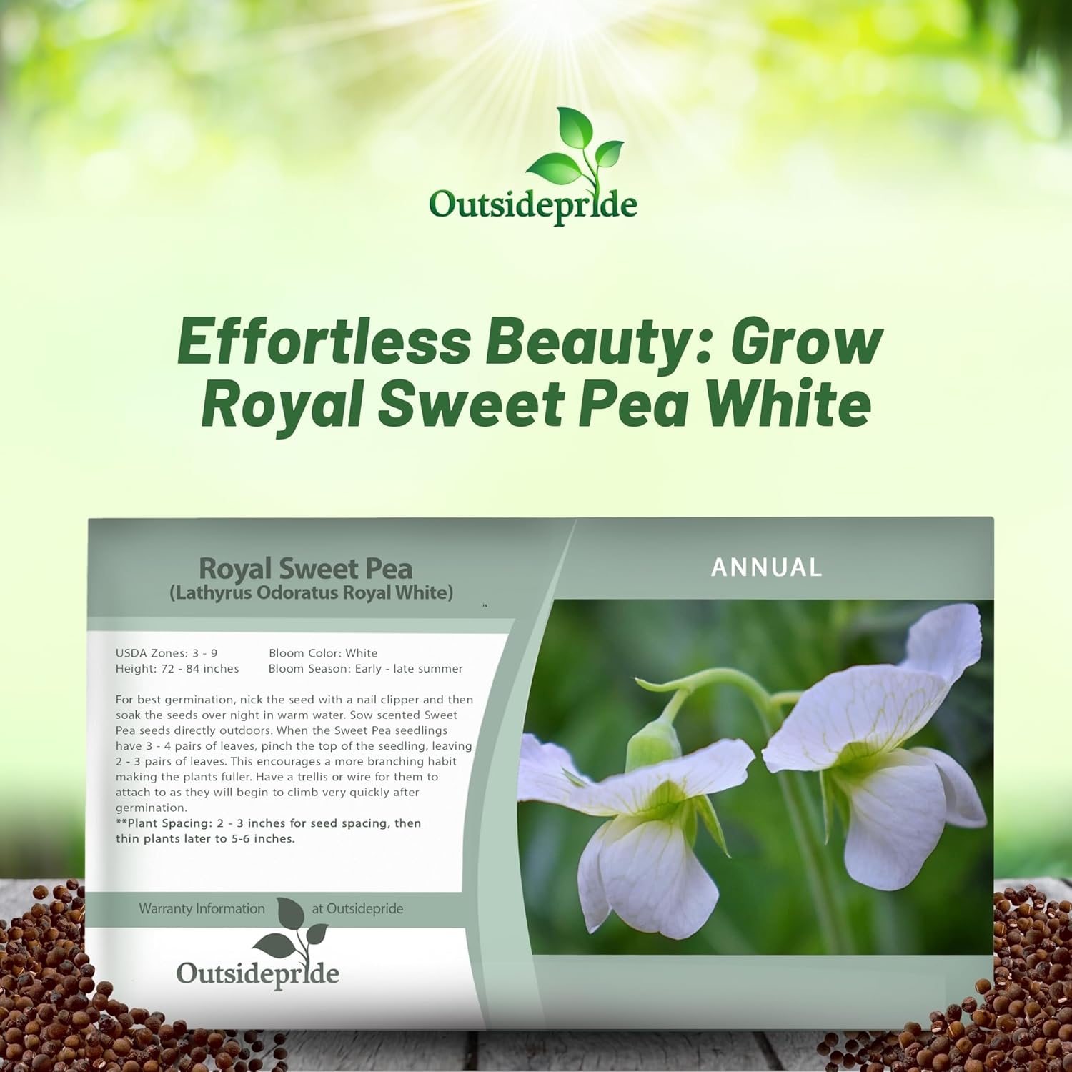 Sweet Peasa Royal White Seed Packet