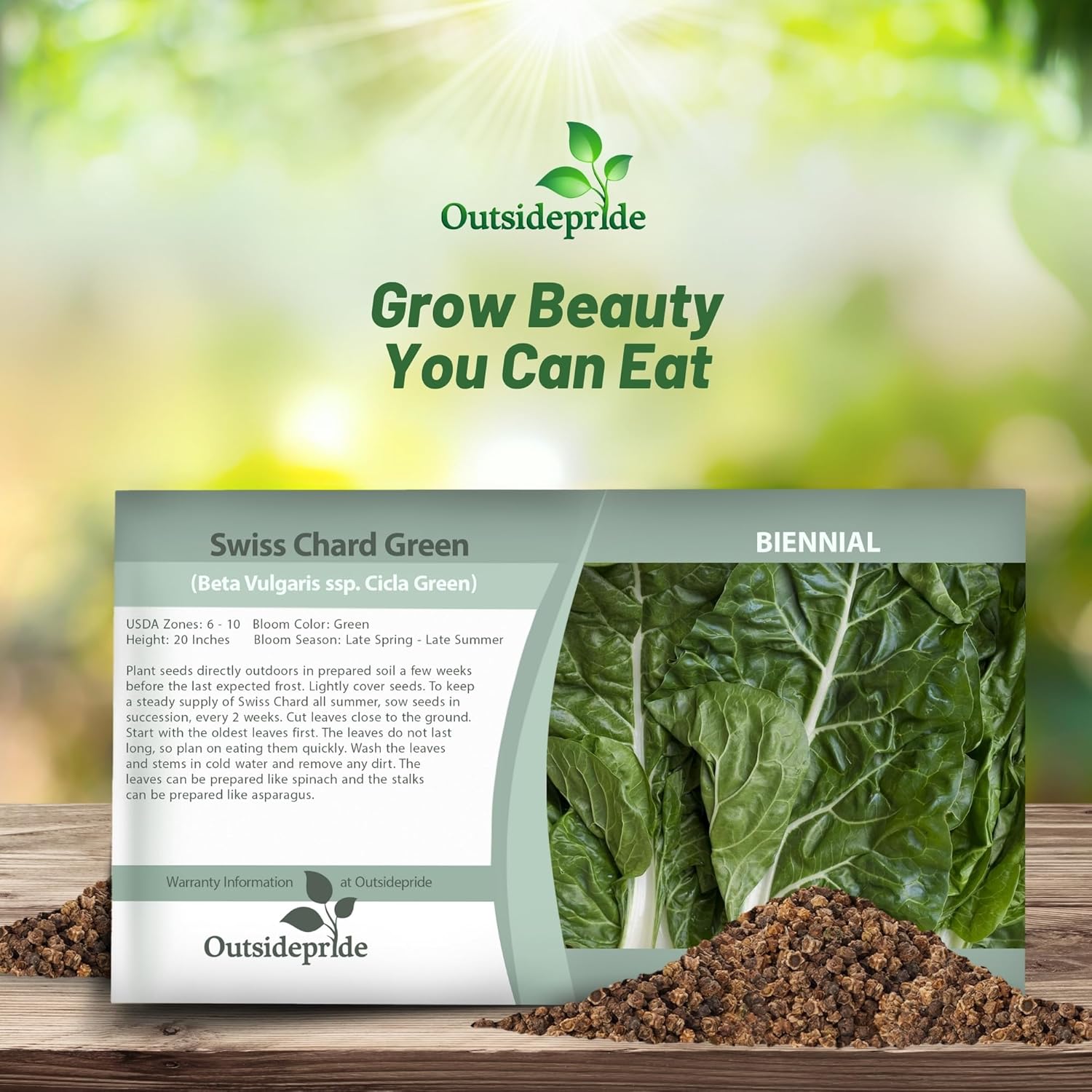 Swiss Chard Green Seed Packet