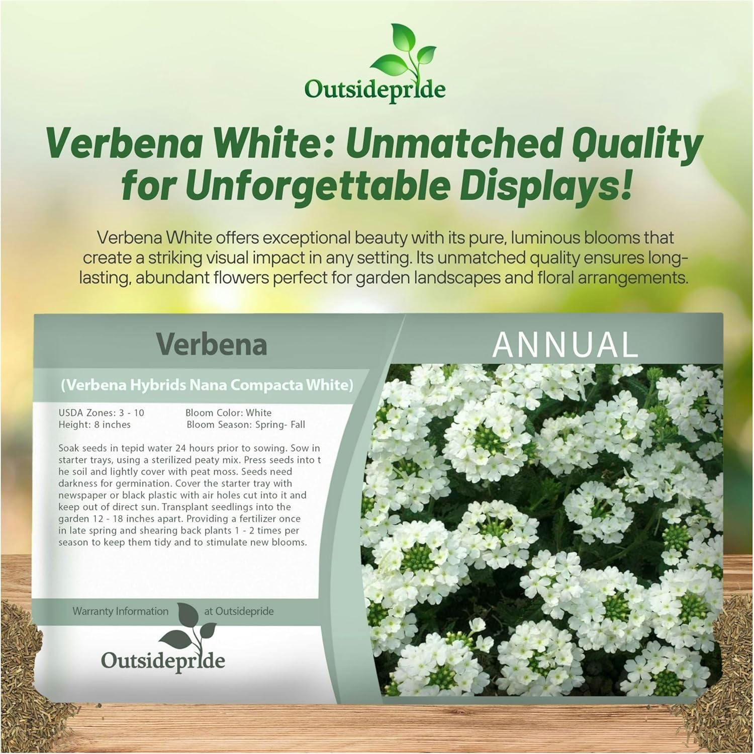 Verbena White Seed Packet