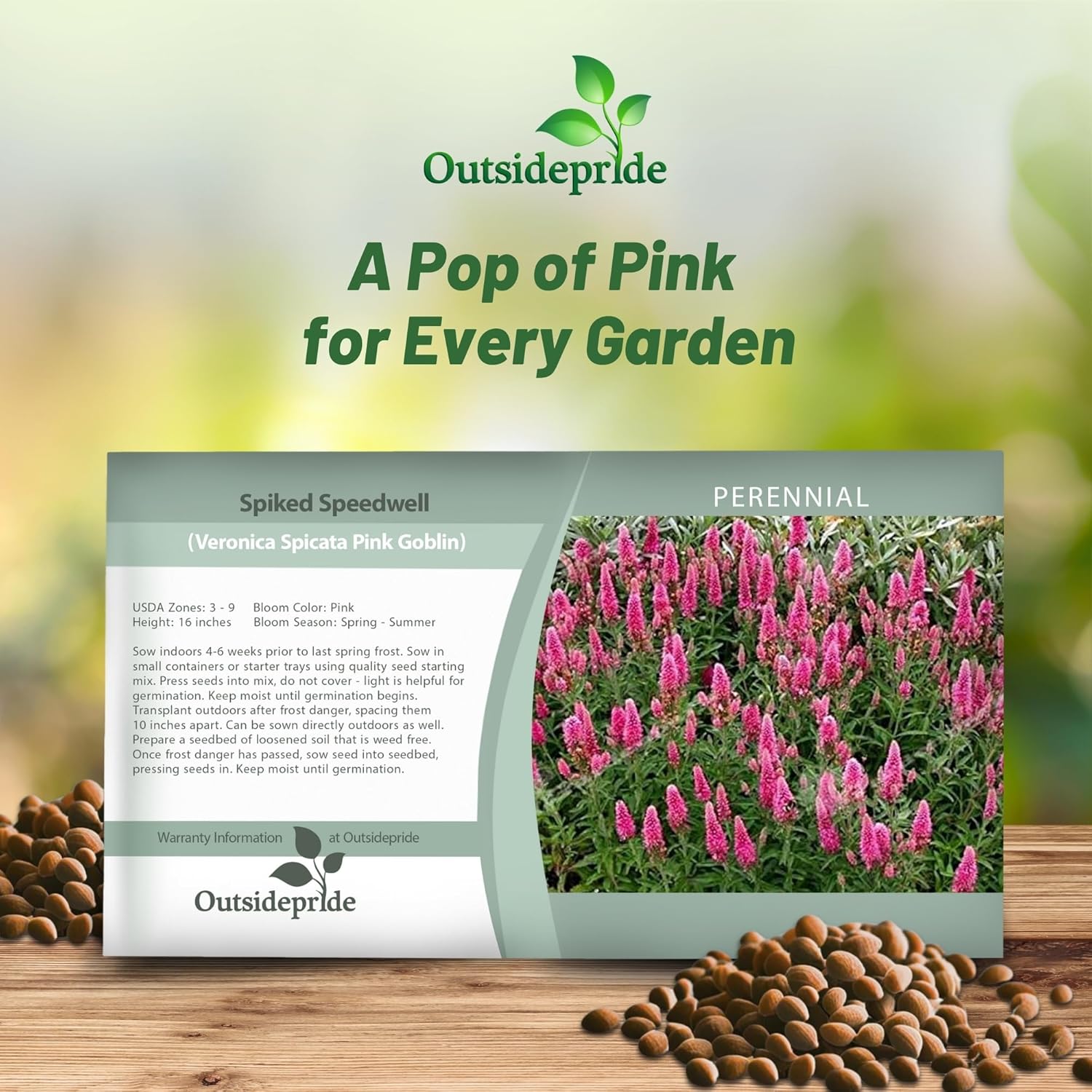 Veronica Pink Goblin Seed Packet