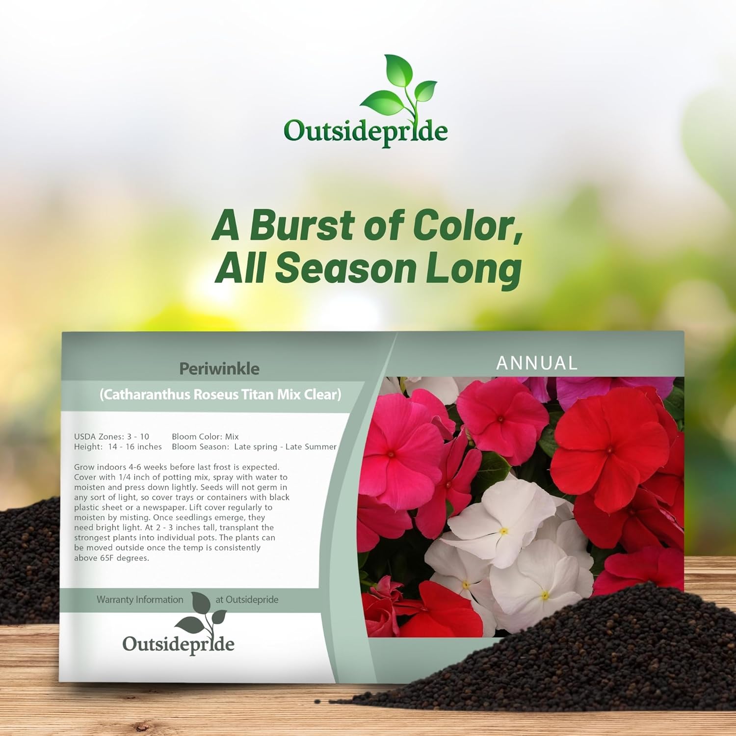 Vinca Titan Seed Clear Seed Packet