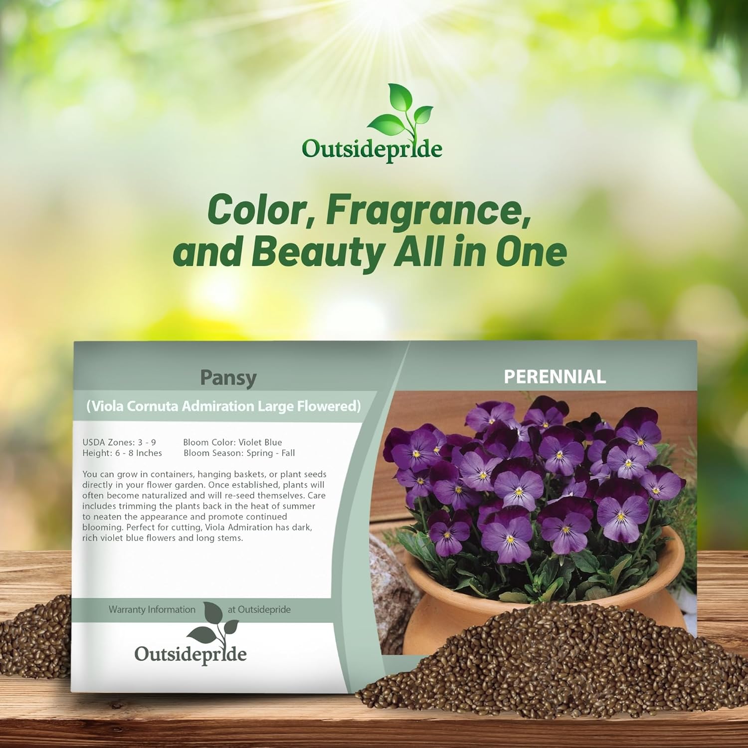 Viola Admiration Flower Seed Packet