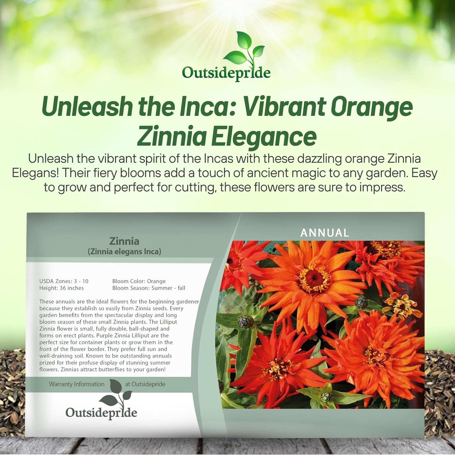 Zinnia Inca Seed Packet