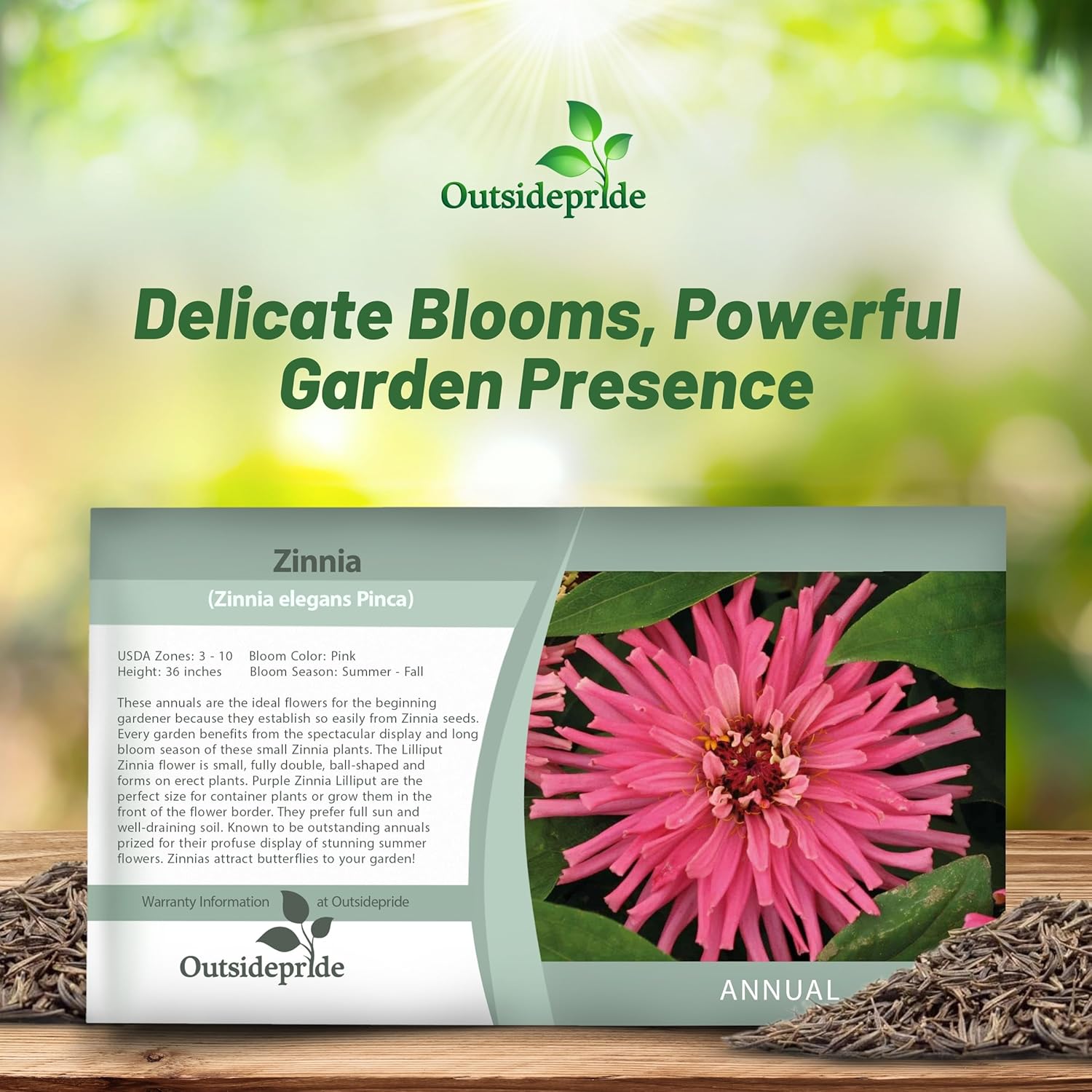 Zinnia Pinca Seed Packet