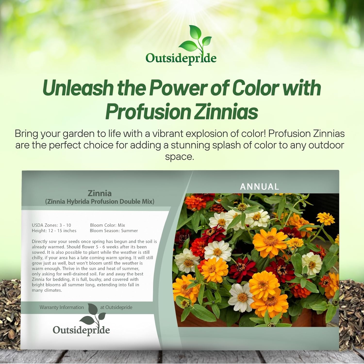 Zinnia Profusion Seed Packet