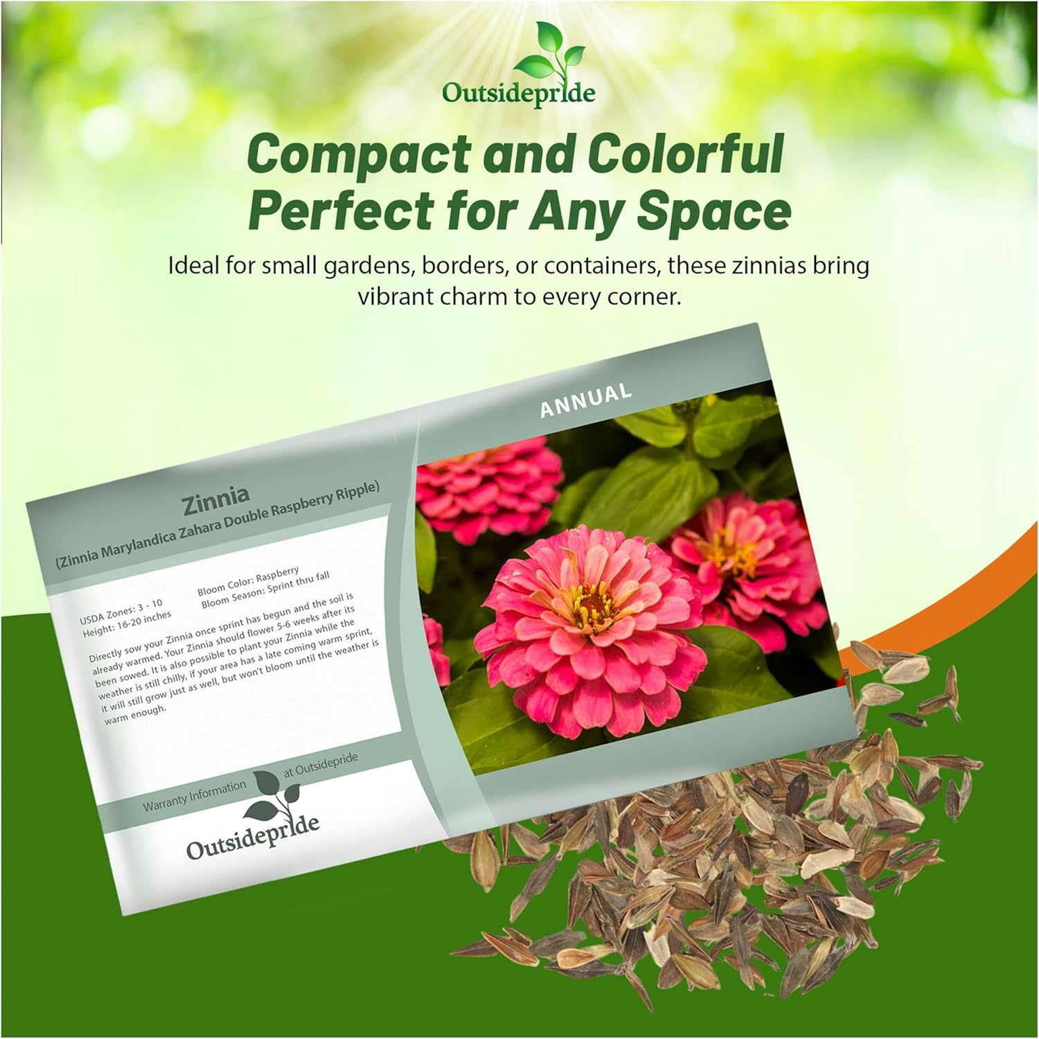 Zinnia Raspberry Ripple Seed Packet